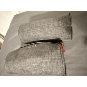 Flagship Gray and Red Zippered Drawing Supplies Storage Pouches